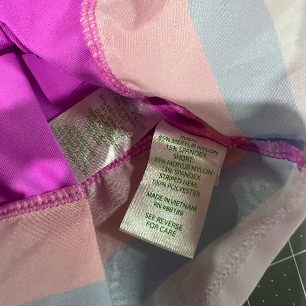Lilly Pulitzer Loren Luxletic UPF 50+ Amethyst Stripe Hem Pleat Skort Medium - Picture 7 of 10
